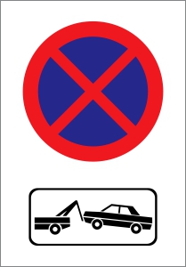Tabla Prepovedano parkiranje in ustavljanje.