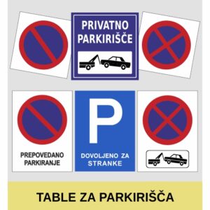 Table za označevanje parkirišč.