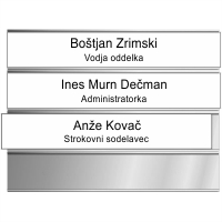 Samolepilna aluminij tablica za ime in naziv.